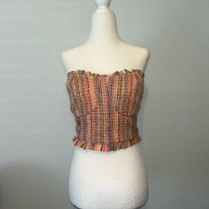 Anthropologie Rainbow Smocked Top